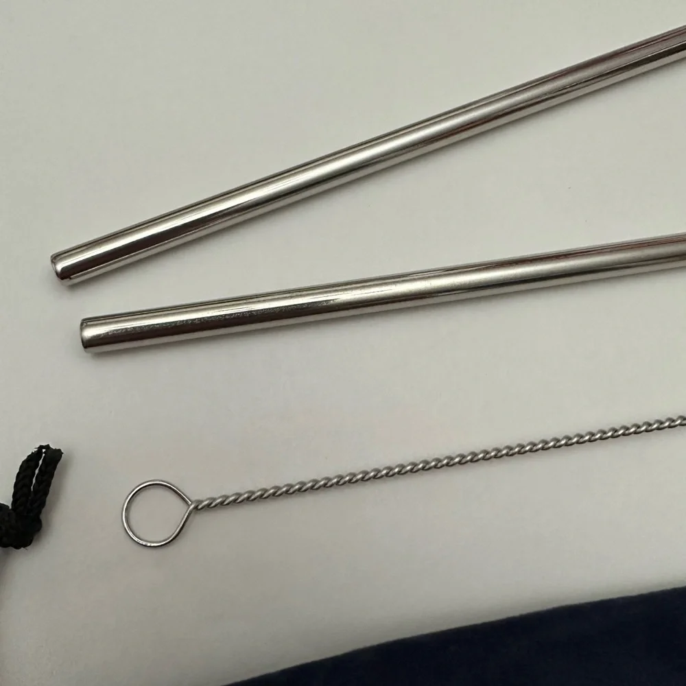 Boston Beer Co. Stainless Steel Reusable Straw Set with Cleaning Brush & Pouch